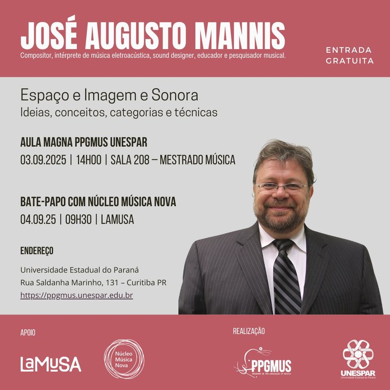Divulgação Aula Magna do PPGMUS 2025 Divulgação Aula Magna do PPGMUS 2025